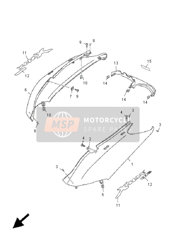 Yamaha YP250R X-MAX 250 2005 Side Cover for a 2005 Yamaha YP250R X-MAX 250